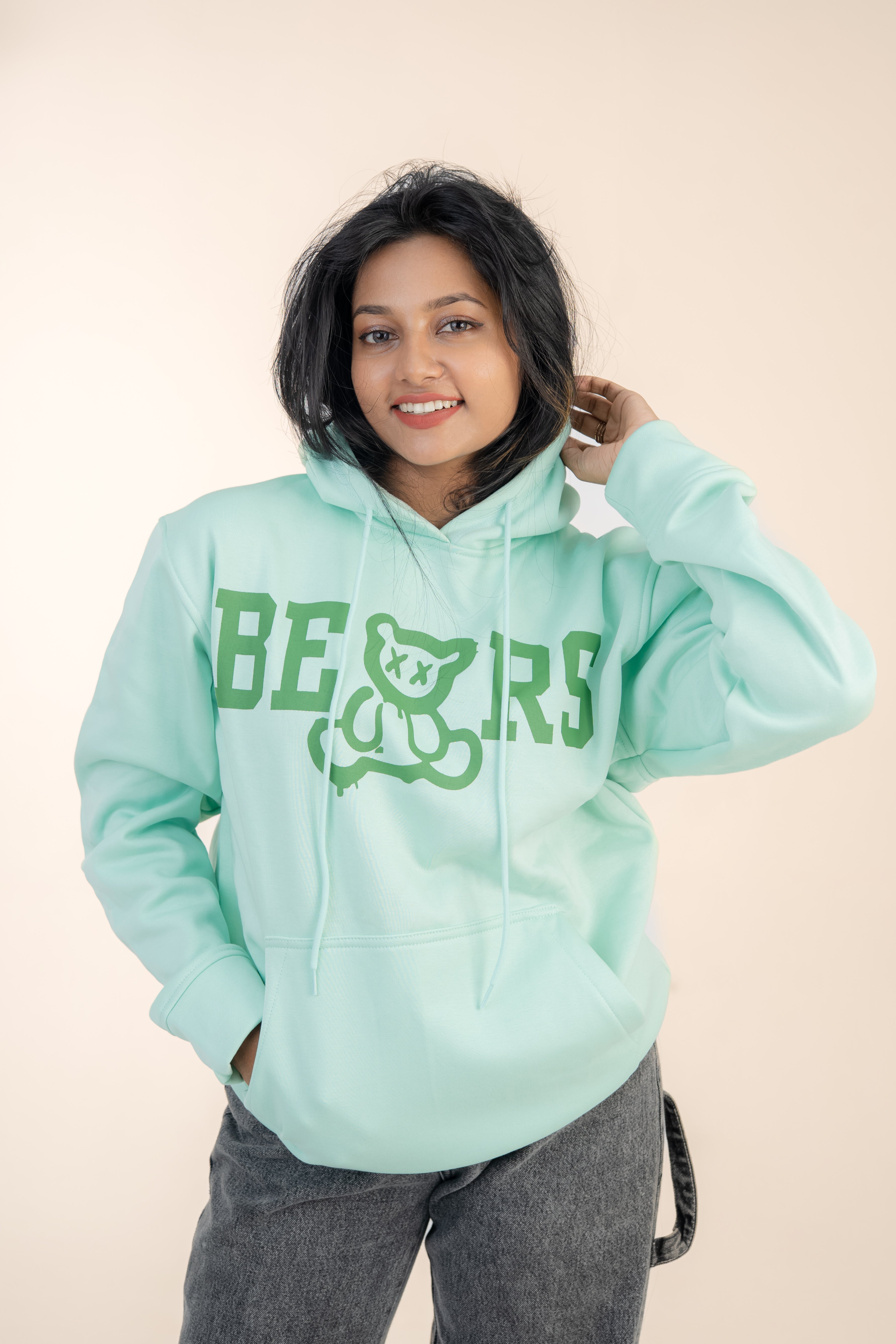 BEARS Pastel Green Fleece Hoodie