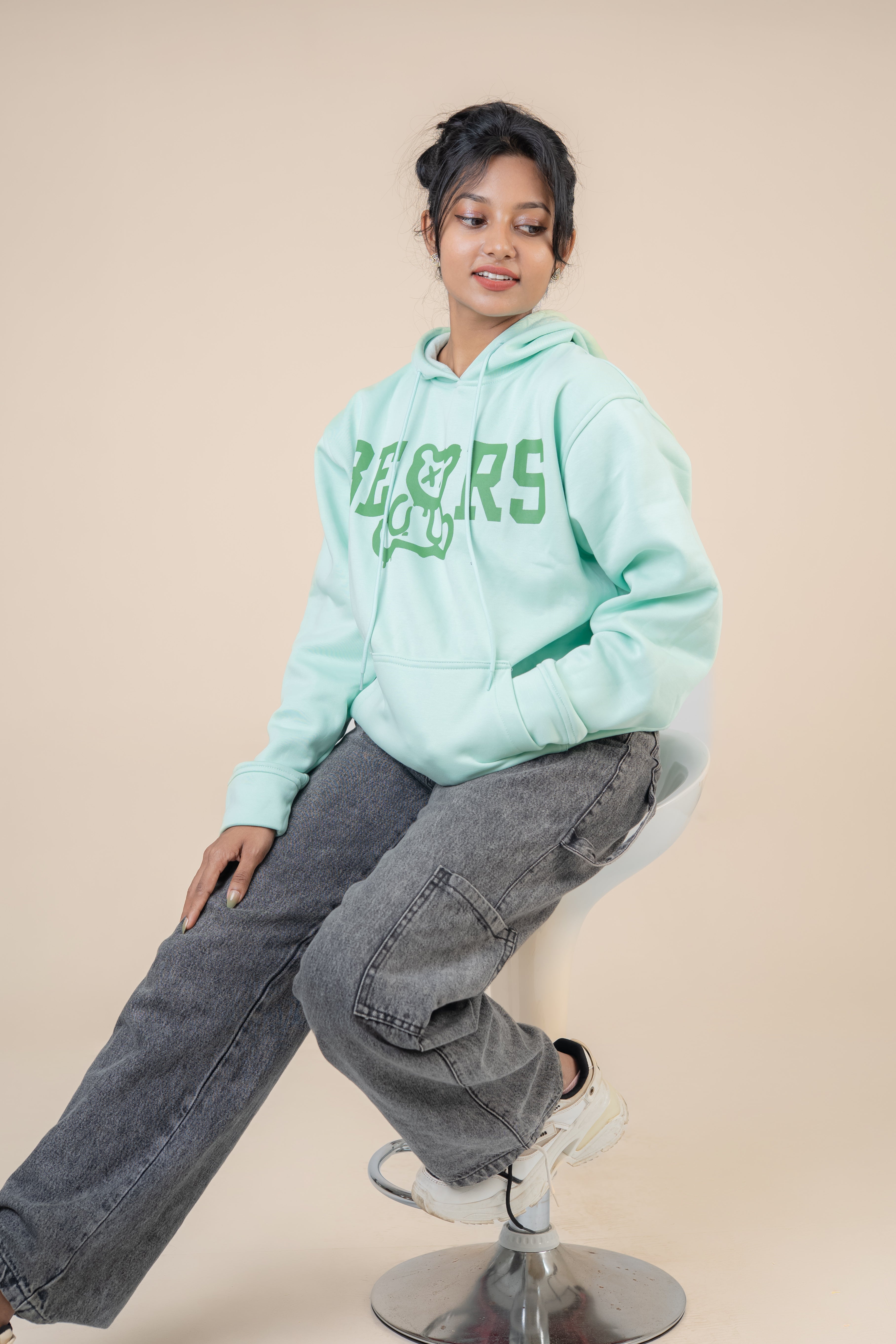 BEARS Pastel Green Fleece Hoodie