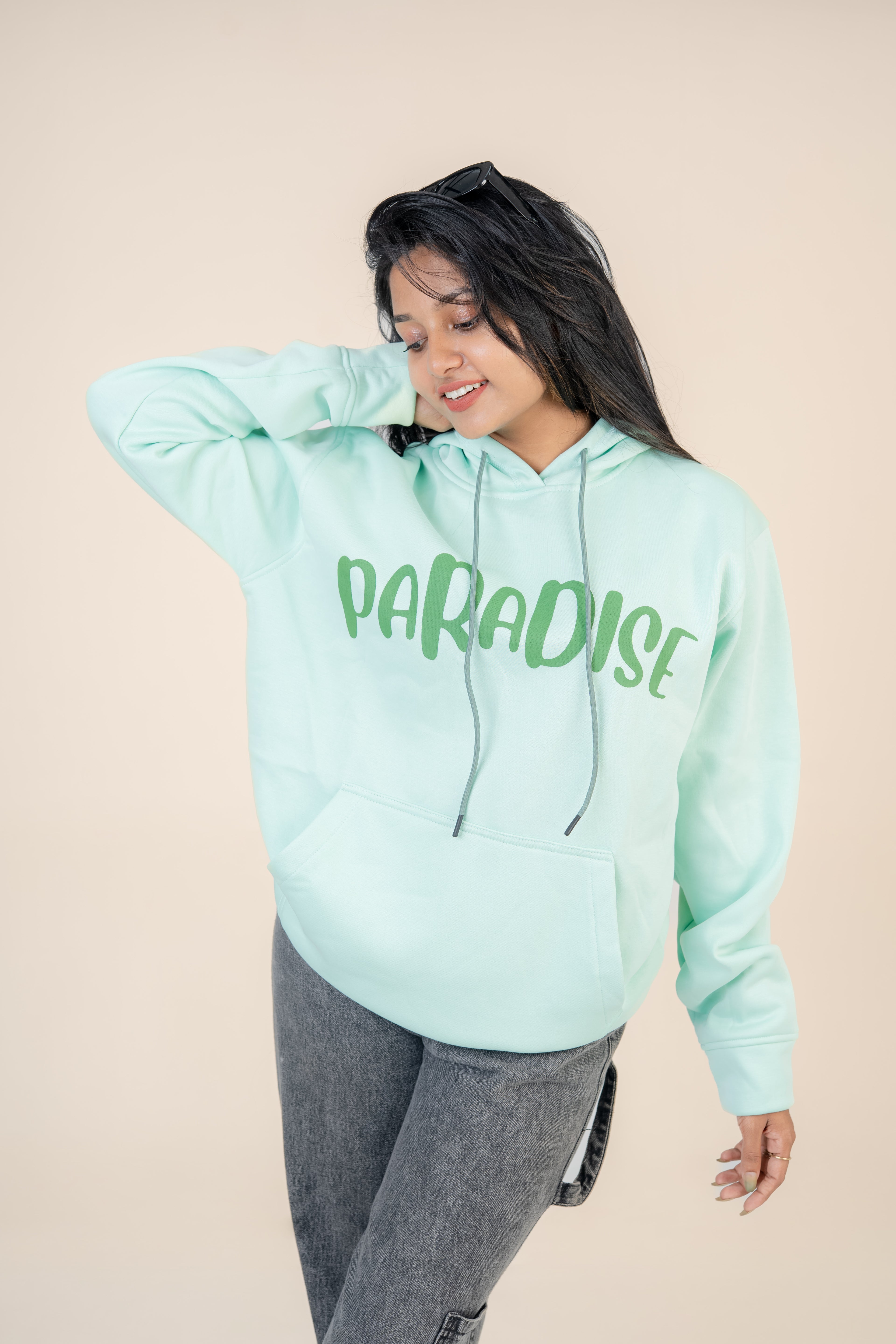 Paradise Pastel Green Fleece Hoodie