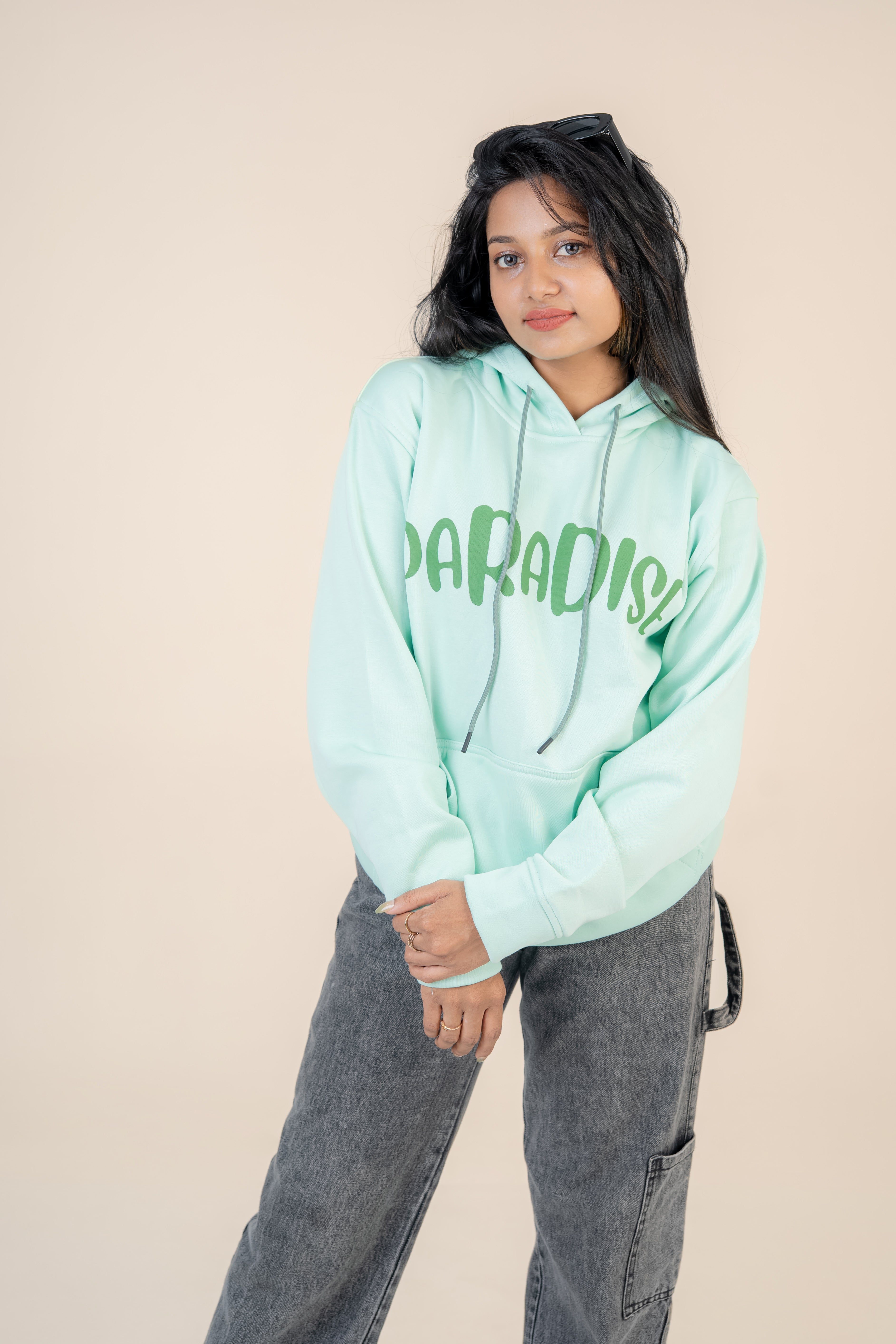 Paradise Pastel Green Fleece Hoodie