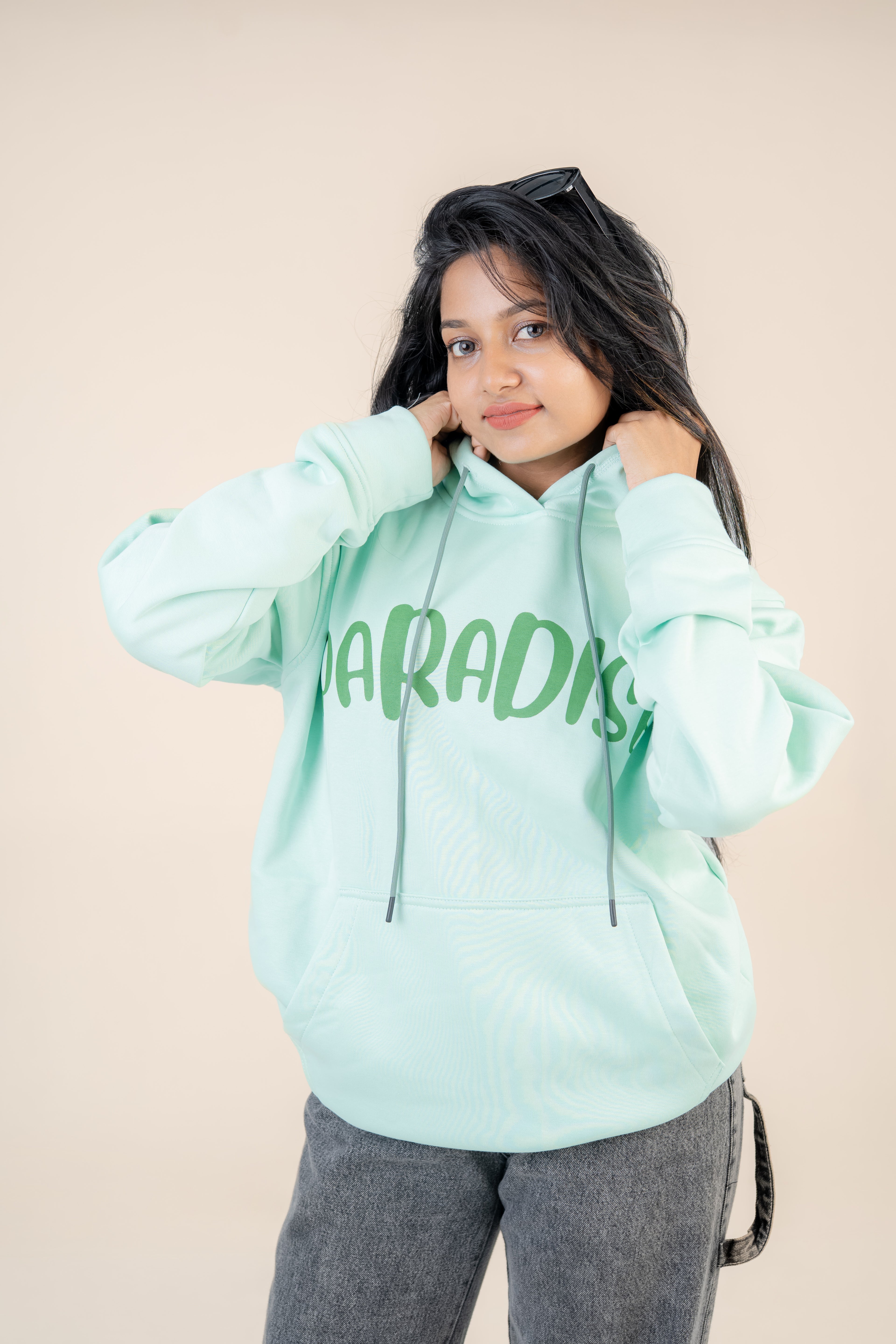 Paradise Pastel Green Fleece Hoodie