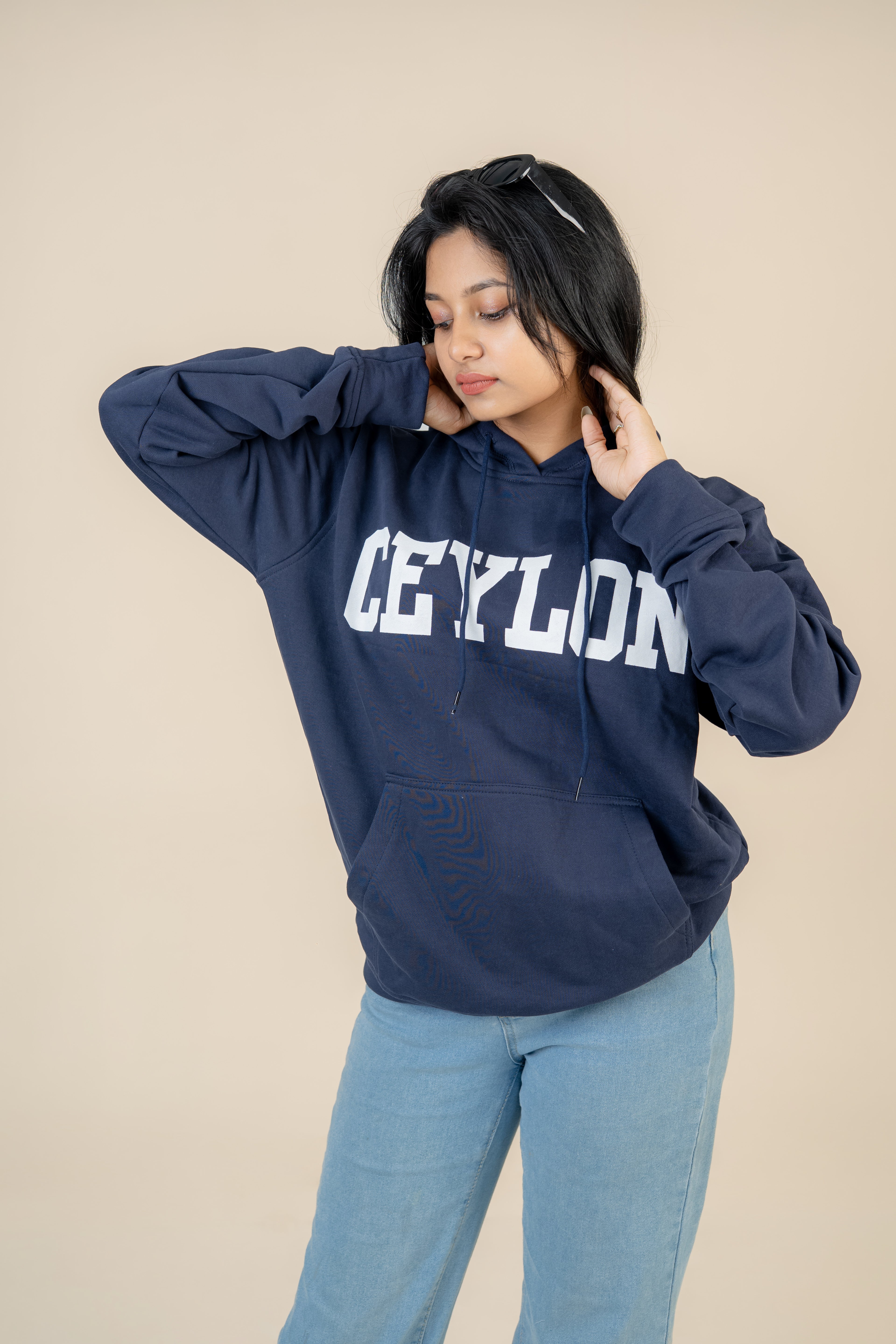 Ceylon Navy blue Fleece Hoodie