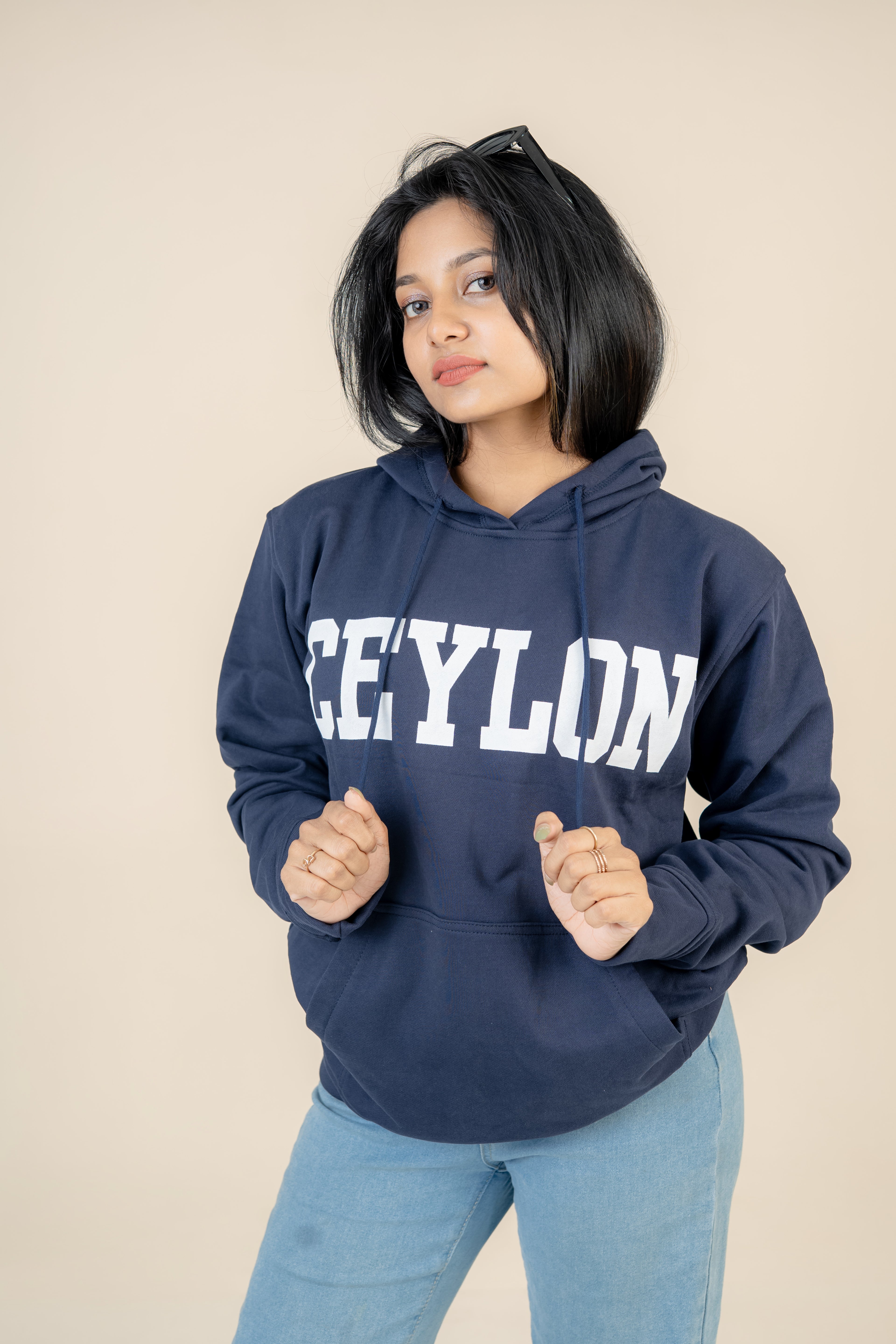 Ceylon Navy blue Fleece Hoodie
