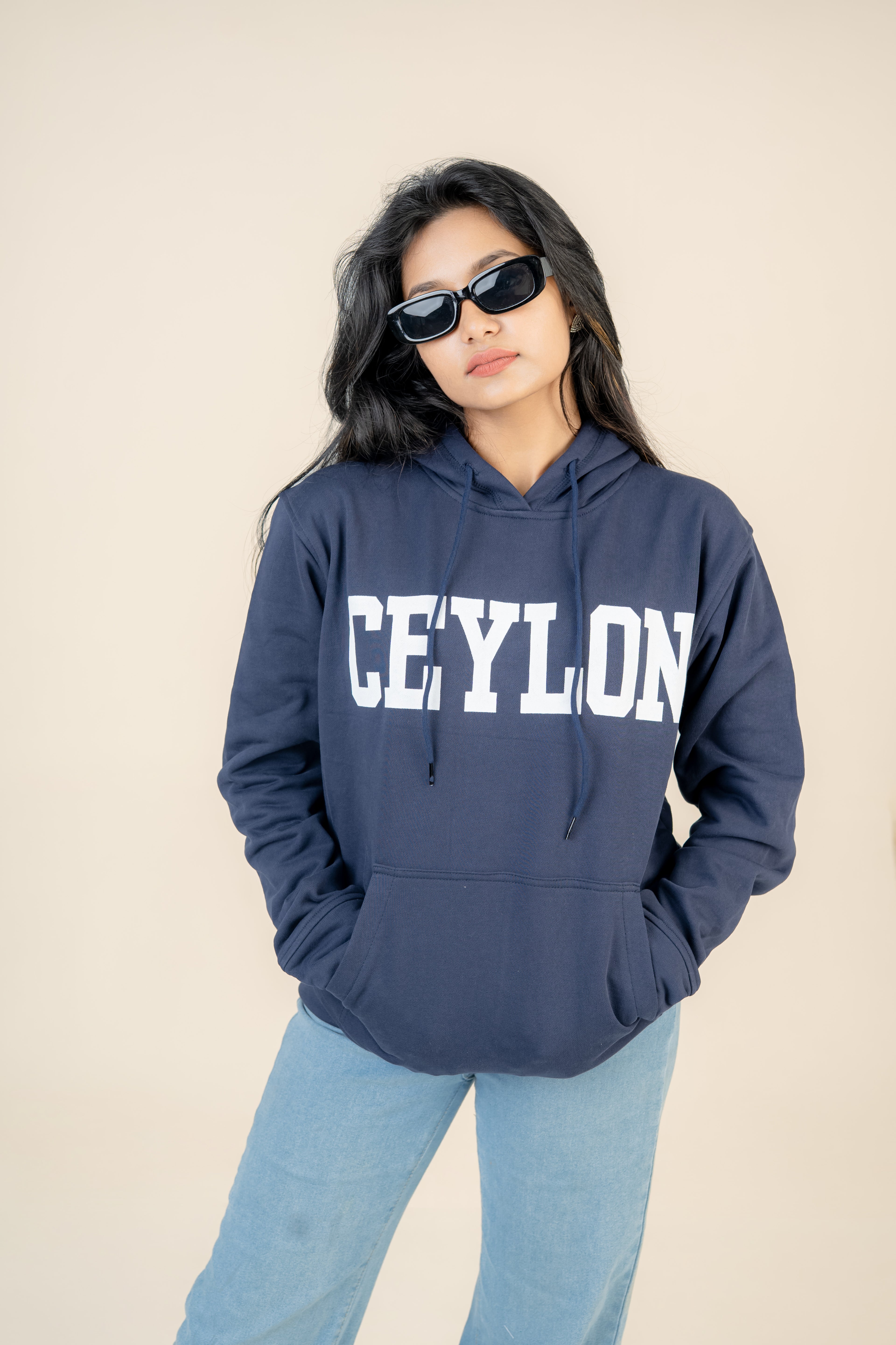 Ceylon Navy blue Fleece Hoodie