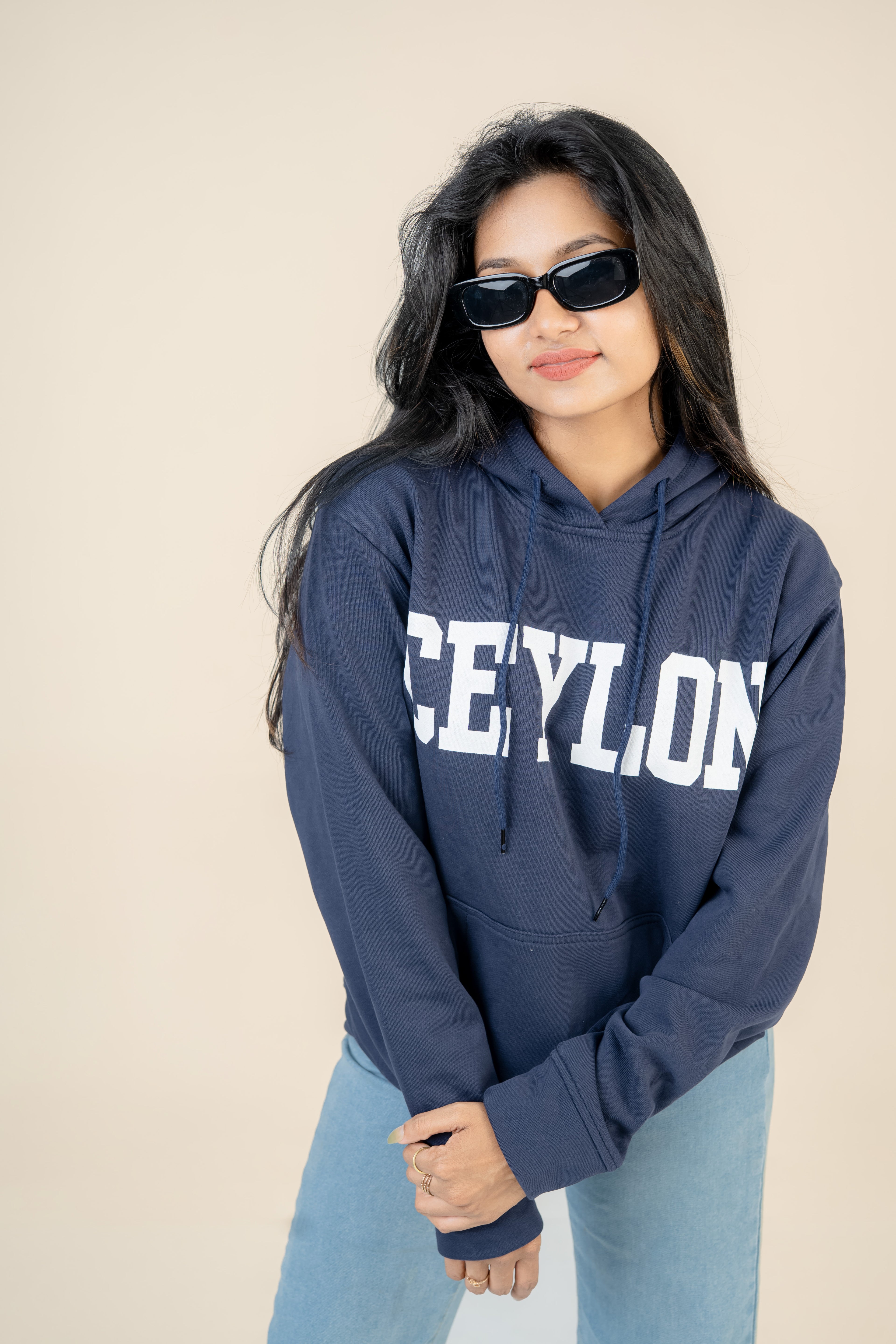 Ceylon Navy blue Fleece Hoodie