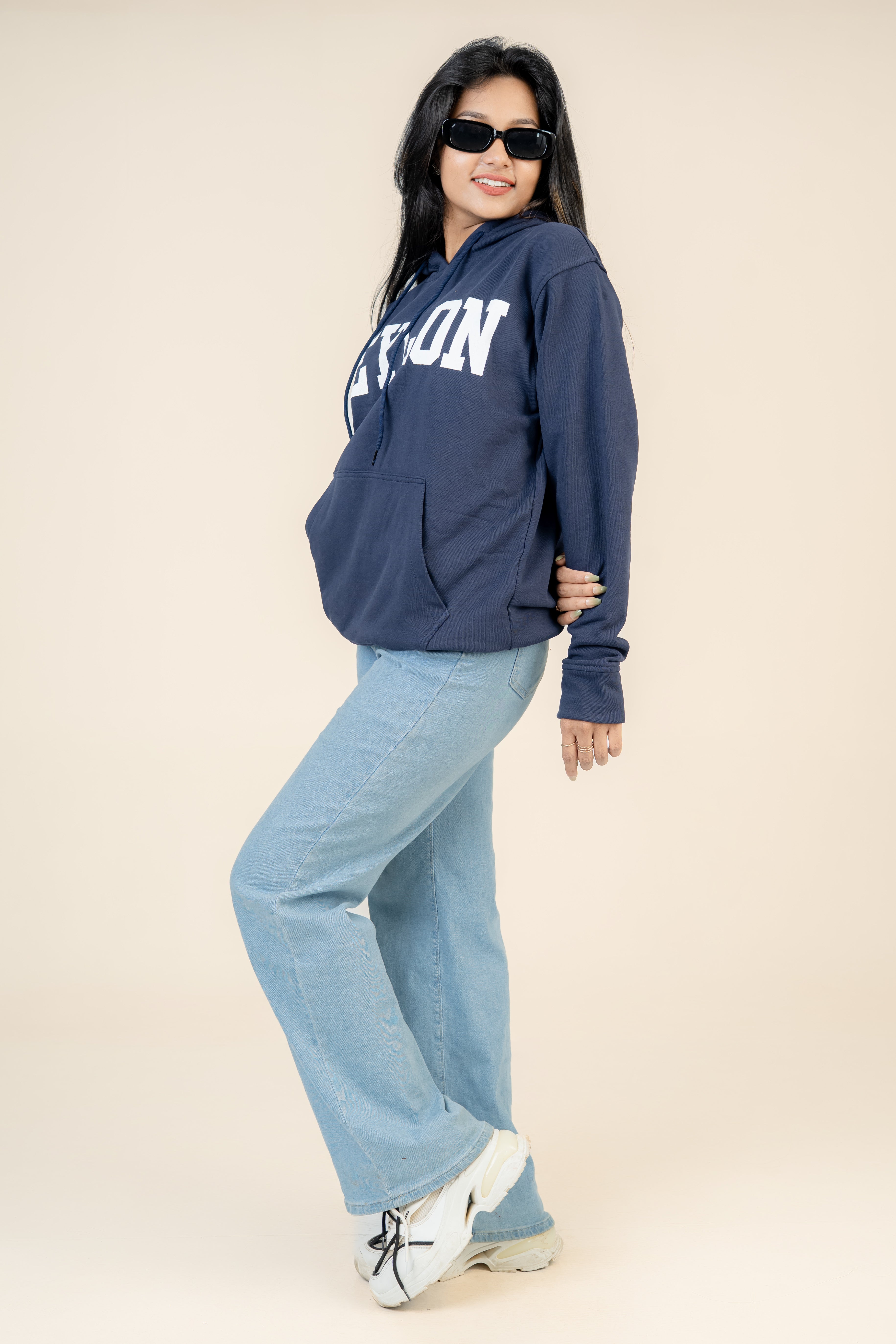 Ceylon Navy blue Fleece Hoodie