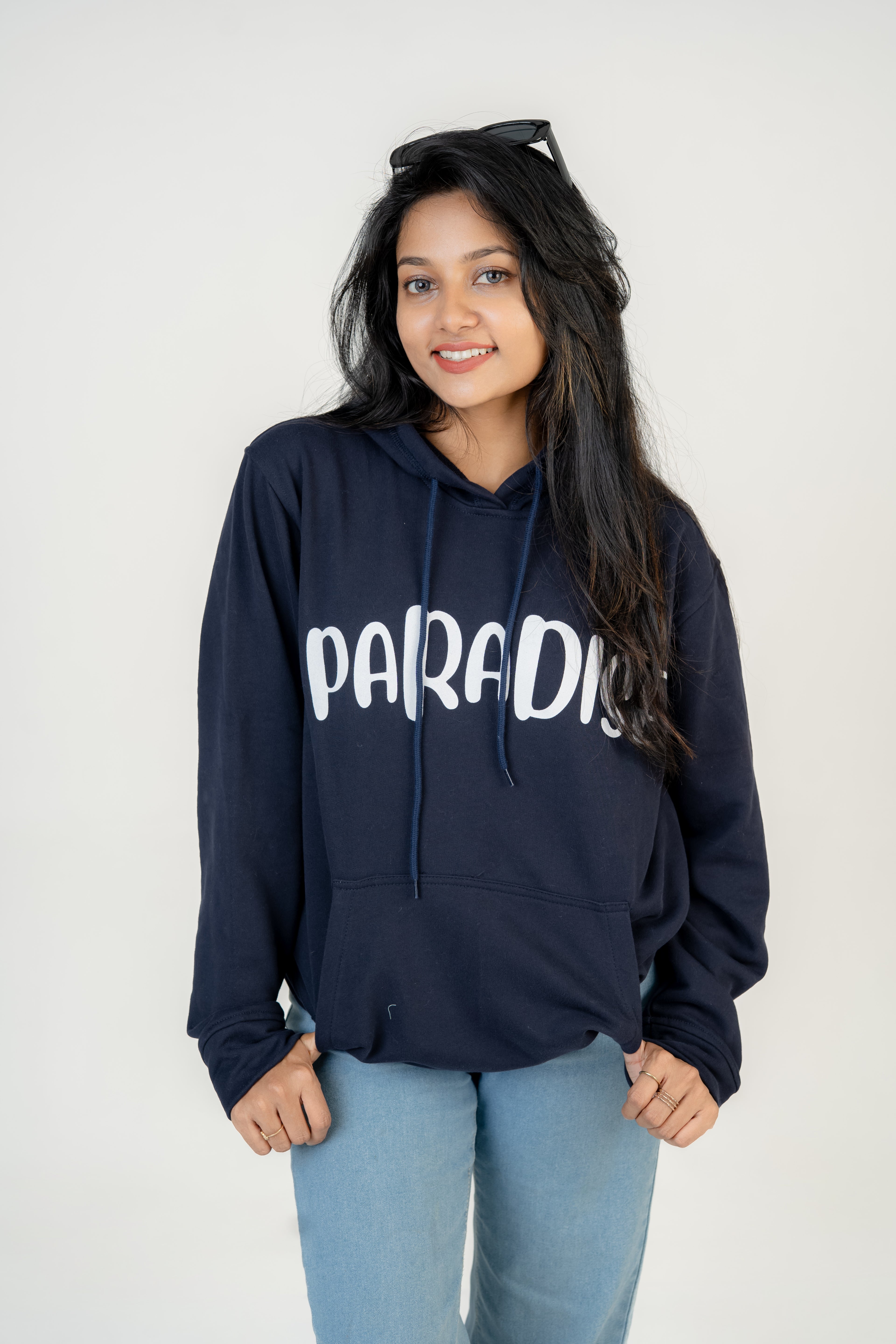 Paradise Navy Blue Fleece Hoodie