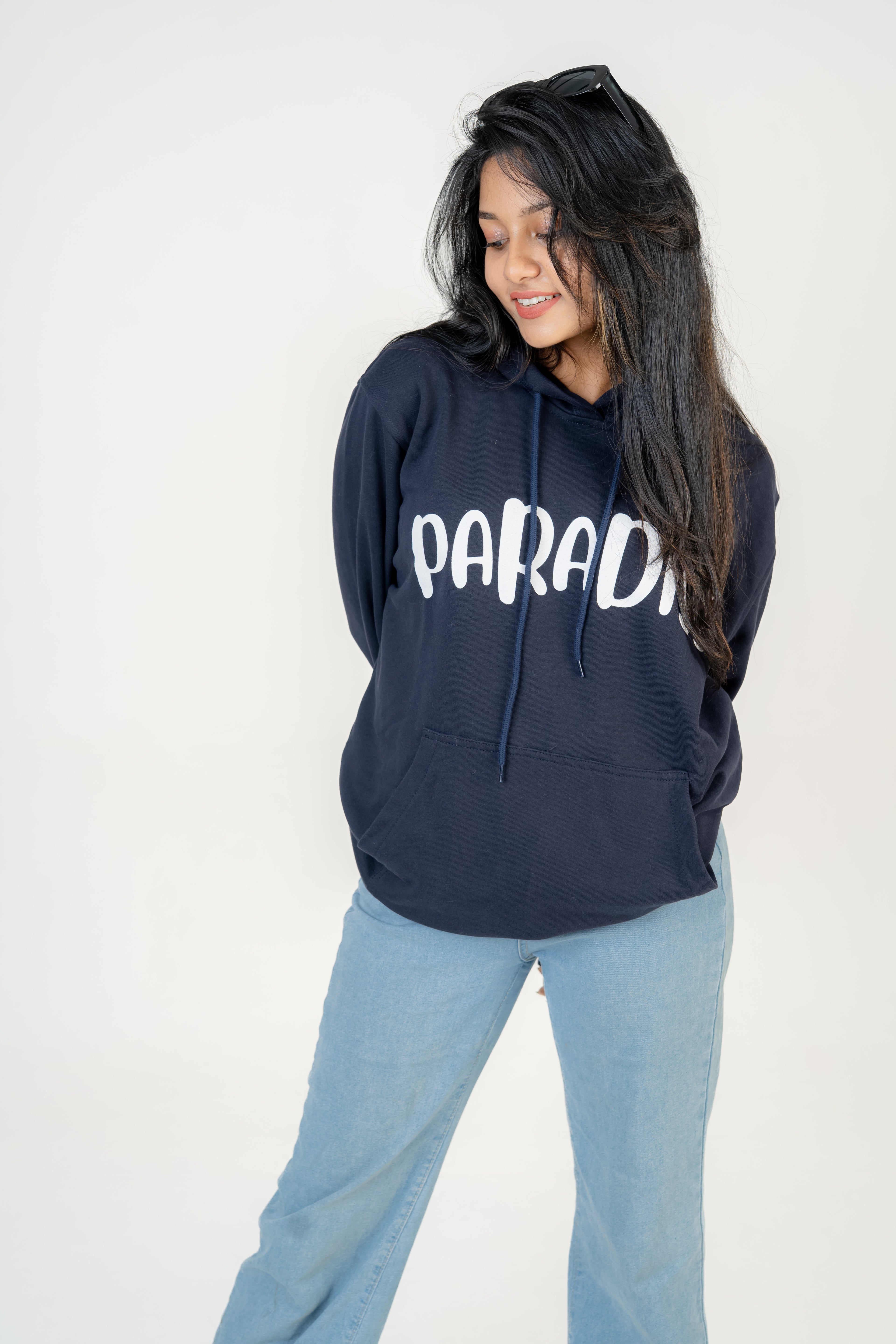 Paradise Navy Blue Fleece Hoodie