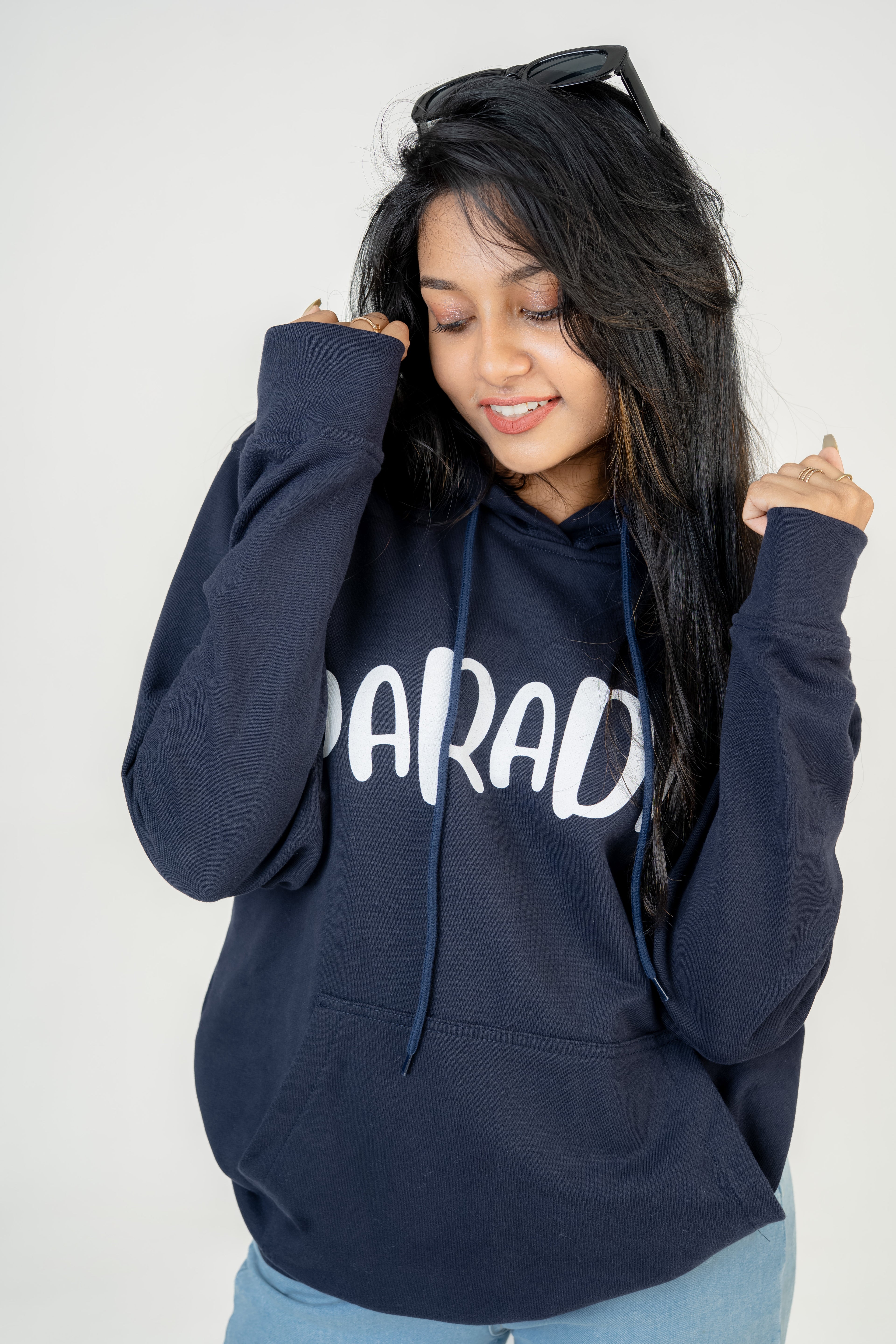 Paradise Navy Blue Fleece Hoodie