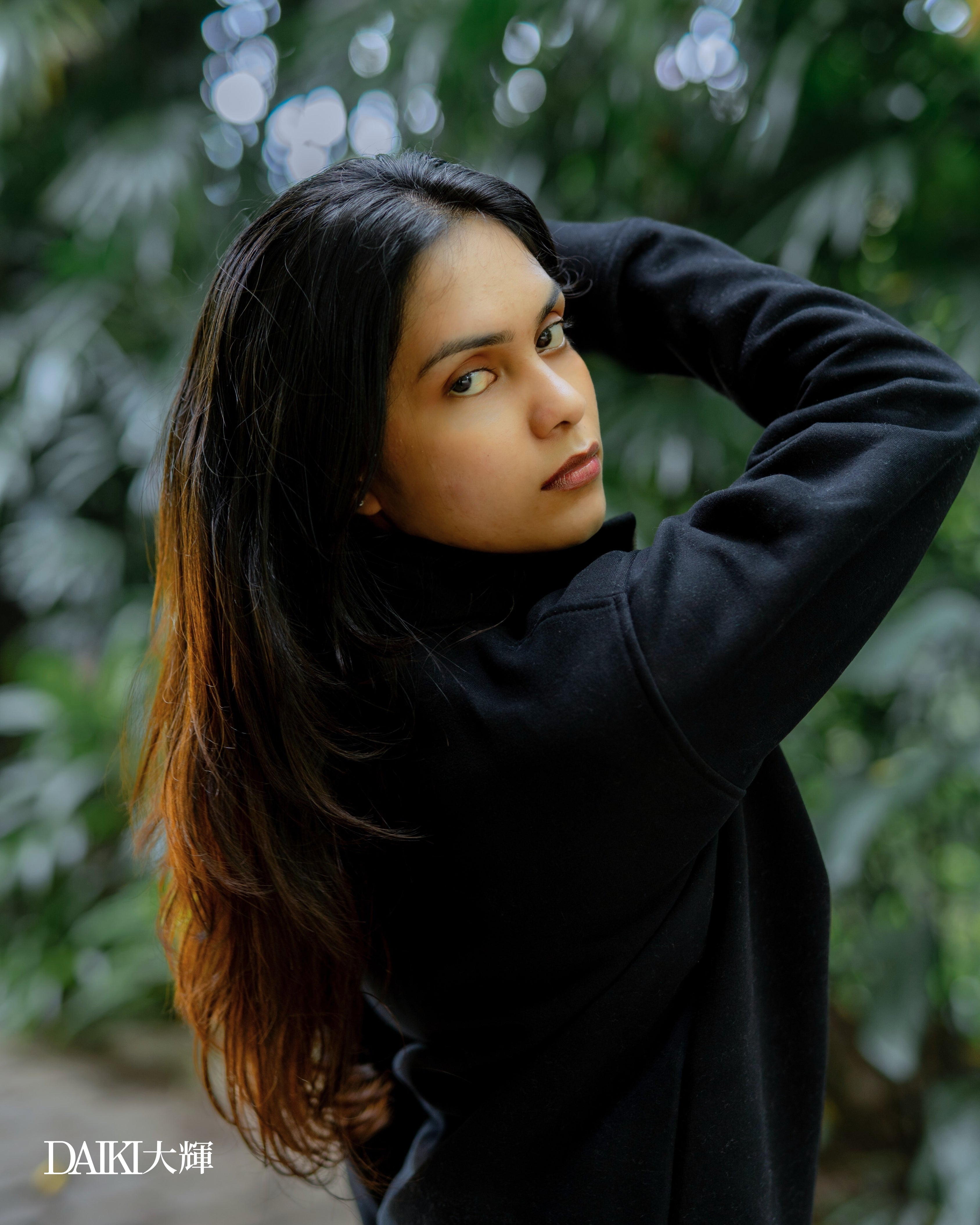 Black Fleece Turtleneck Sweatshirt With Zip